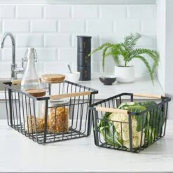 Dunelm Set Of 3 Matt Black Stacking Canisters -Kitchen Warehouse 1000163386 alt02