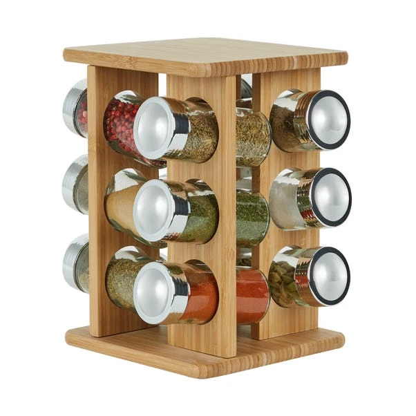 Dunelm Bamboo Rotating Spice Rack 4 Dunelm Bamboo Rotating Spice Rack - Image 2