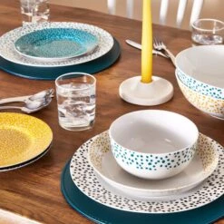 Dunelm Dotty Ochre 12 Piece Dinner Set -Kitchen Warehouse 1000167995 alt03