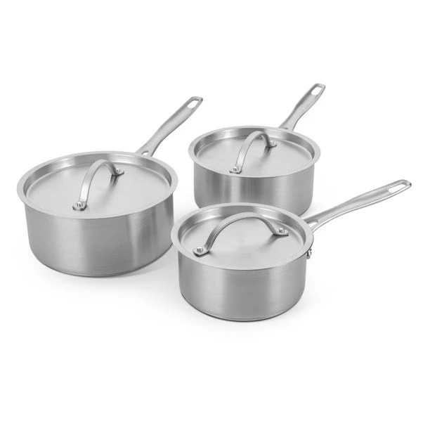 Dunelm Brushed 3 Piece Pan Set 4 Dunelm Brushed 3 Piece Pan Set - Image 2