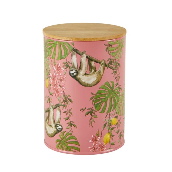 Dunelm Sloth Tropics Metal Kitchen Canister 4 Dunelm Sloth Tropics Metal Kitchen Canister - Image 2