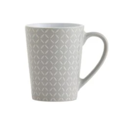 Dunelm Set Of 4 Grey Diamond Mugs