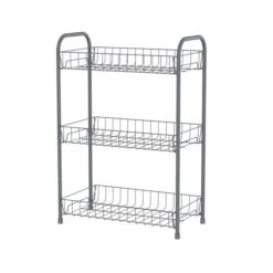 Dunelm Grey 3 Tier Slimline Trolley