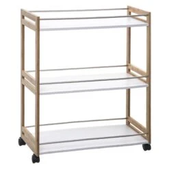 White Bamboo Kitchen Trolley