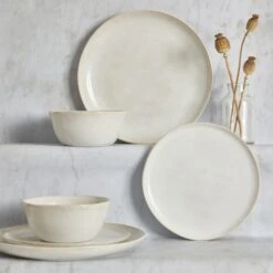 Dunelm Amalfi White 12 Piece Dinner Set