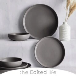 The Edited Life Urban Charcoal 12 Piece Dinner Set