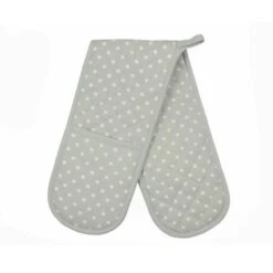 Dunelm Grey Dottie Double Oven Gloves