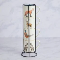 Dunelm Set Of 4 Woodland Stackable Mugs -Kitchen Warehouse 30730083 alt02