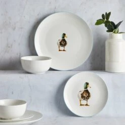 Dunelm Homestead Duck 12 Piece Dinner Set