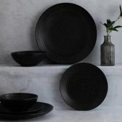 Dunelm Carbon 12 Piece Dinner Set