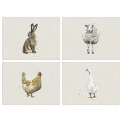 Dunelm Set Of 4 Homestead Cork Back Placemats