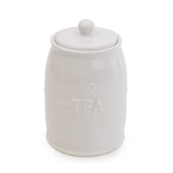 Dunelm White Hearts Tea Canister -Kitchen Warehouse 30737432 alt01