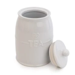 Dunelm White Hearts Tea Canister -Kitchen Warehouse 30737432 alt02