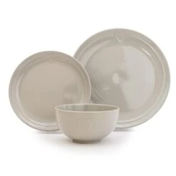 Dunelm Hearts Grey 12 Piece Dinner Set
