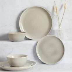 Dunelm Amalfi 12 Piece Dinner Set Grey