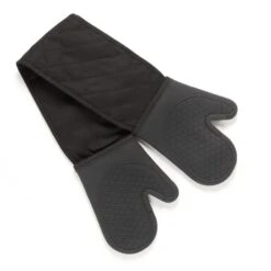 Dunelm Black Silicone Double Oven Gloves