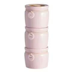 Dunelm Set Of 3 Blush Hang Tag Stacking Canisters 6 Dunelm Set Of 3 Blush Hang Tag Stacking Canisters -Kitchen Warehouse 30753810 alt01