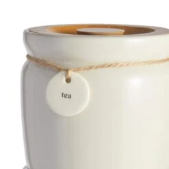 Dunelm Set Of 3 Cream Hang Tag Stacking Canisters -Kitchen Warehouse 30753811 alt02