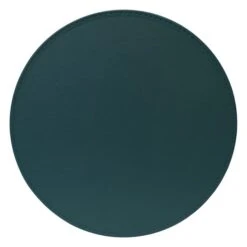 Dunelm Set Of 4 Peacock & Navy Faux Leather Reversible Round Placemats