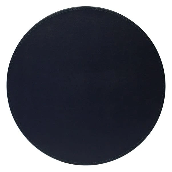 Dunelm Set Of 4 Peacock & Navy Faux Leather Reversible Round Placemats 4 Dunelm Set Of 4 Peacock & Navy Faux Leather Reversible Round Placemats - Image 2