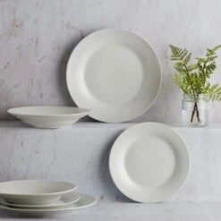 Dunelm White Rim 12 Piece Dinner Set