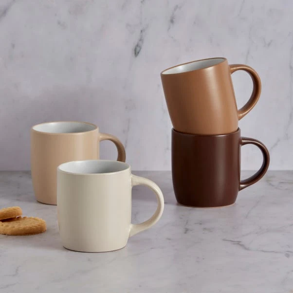 Dunelm Set Of 4 Neutral Mug 4 Dunelm Set Of 4 Neutral Mug - Image 2