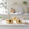 Dunelm Gold Matt Effect 3 Piece Saucepan Set -Kitchen Warehouse 30769040