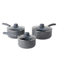 Dunelm Grey Stone Effect Sauce Pan Set -Kitchen Warehouse 30769121 alt02