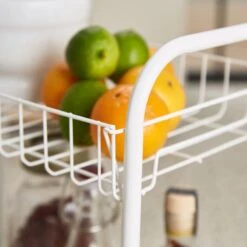 Dunelm White 3 Tier Wire Trolley 7 Dunelm White 3 Tier Wire Trolley -Kitchen Warehouse 30795868 alt02