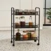 Dunelm Black Mesh 3 Tier Storage Trolley -Kitchen Warehouse 30795874