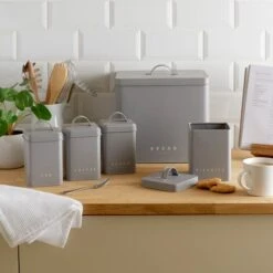 Dunelm 5 Piece Kitchen Storage Set Grey