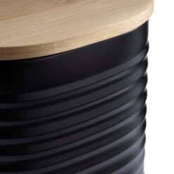 Dunelm Metal Sugar Canister With Badge Black -Kitchen Warehouse 30796307 alt01