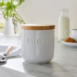 Dunelm Ceramic Sugar Canister White