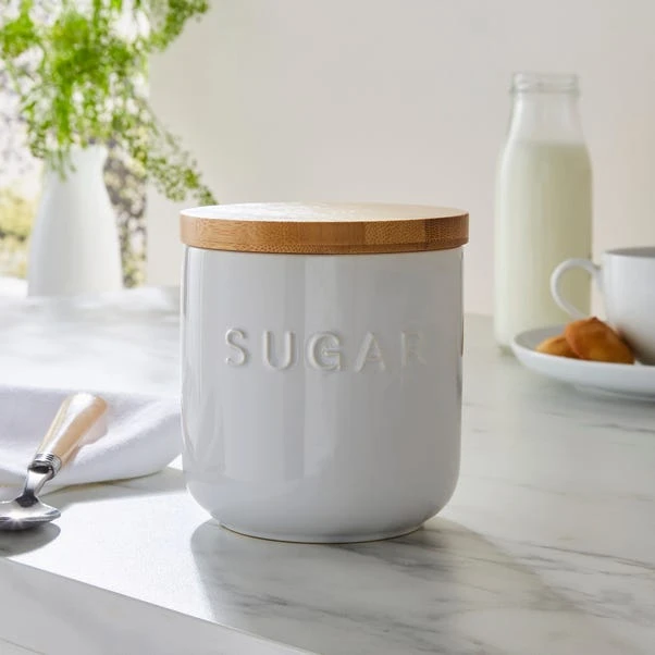 Dunelm Ceramic Sugar Canister White 3 Dunelm Ceramic Sugar Canister White