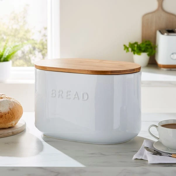Dunelm Ceramic Bread Bin White 3 Dunelm Ceramic Bread Bin White