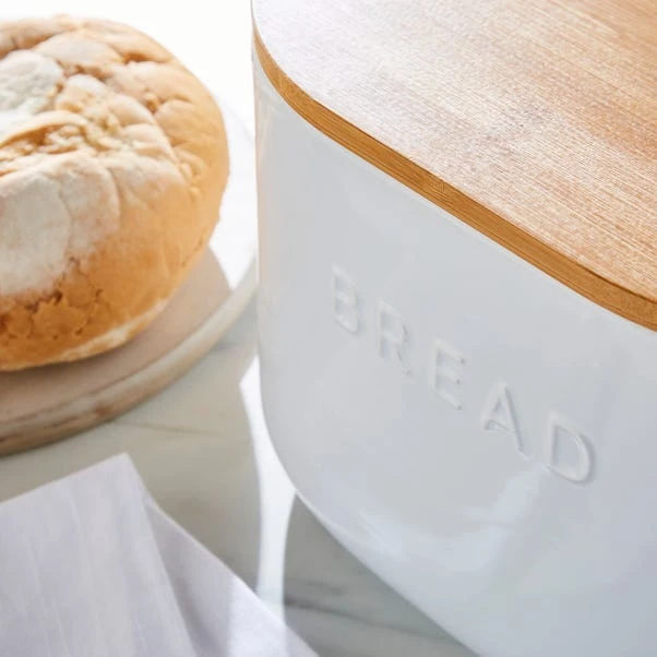 Dunelm Ceramic Bread Bin White 4 Dunelm Ceramic Bread Bin White - Image 2