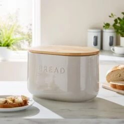 Dunelm Ceramic Bread Bin Grey