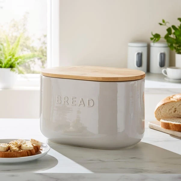 Dunelm Ceramic Bread Bin Grey 3 Dunelm Ceramic Bread Bin Grey