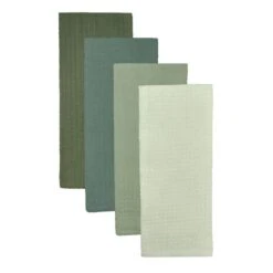Dunelm Isabelle Waffle Pack Of 4 Tea Towels Greens