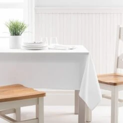 Dunelm White Tablecloth