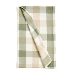 Dunelm Large Sage Woven Check Table Runner -Kitchen Warehouse 30800396 alt02